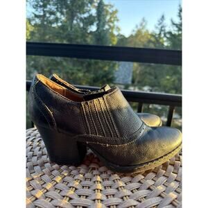 BOC Born Concept Casual Ankle Bootie Women 9 US 40.5 EU 3"Heel Black Leather